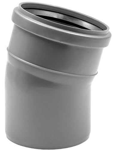 HT-Bogen DN 110 15° grau | PP-Rohrbogen HT | 15-Grad Winkelstück Abfluss DN110, Industrie-Qualität von KNM TRADE