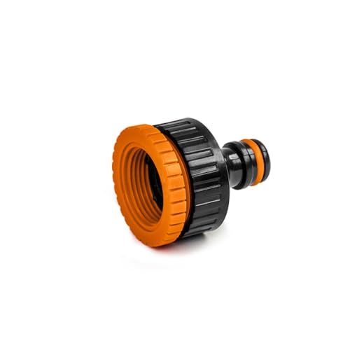 Hahnadapter 1″ Innengewinde mit 3/4" Reduzierung & 1/2" Click-Nippel – großer Wasserhahn-Anschluss, werkzeugfrei dichtend, UV-beständiger Kunststoff, Gartenschlauch-Adapter von KNM TRADE