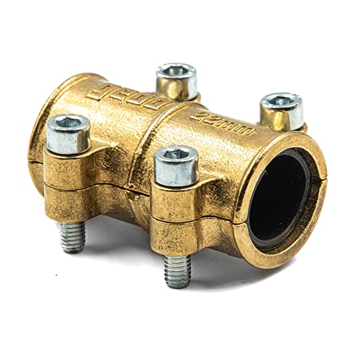 Gebo Rohrschelle 15 mm DVGW - Dichtschelle aus Messig mit EPDM-Gummidichtung - Schelle für die Reparatur von Kupferrohr - Reparaturschelle Wasserleitung Sicher für Trinkwasser von KNM TRADE