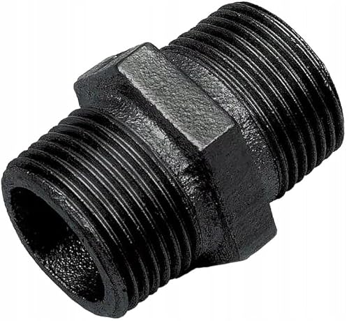 KNM TRADE - Temperguss Schwarz Gewindefittings Doppelnippel AG-AG, 1" von KNM TRADE