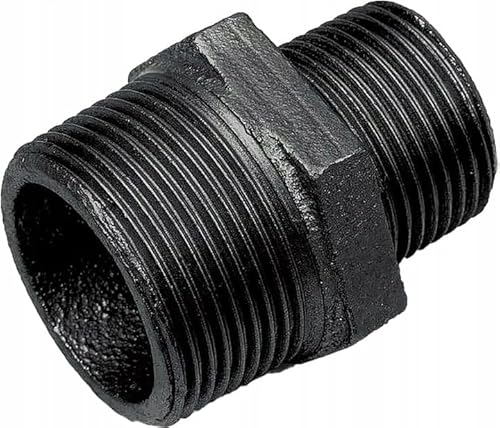 KNM TRADE - Temperguss Schwarz Gewindefittings Doppelnippel reduziert AG-AG, 1" x 1/2" von KNM TRADE