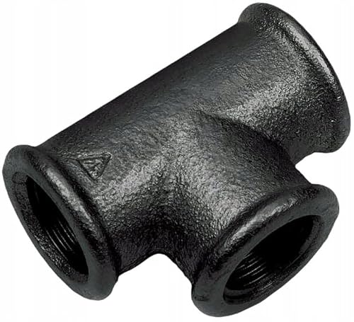 KNM TRADE Temperguss Schwarz Gewindefittings T-Stück 90° IG-IG-IG, 1" von KNM TRADE