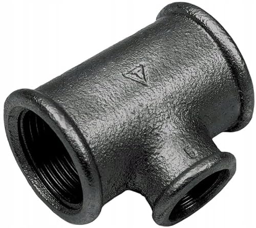 KNM TRADE - Temperguss Schwarz Gewindefittings T-Stück reduziert 90° IG-IG-IG, 1" x 1/2" x 1" von KNM TRADE