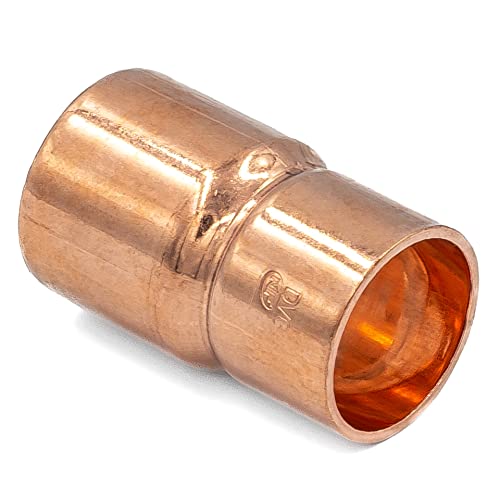 Kupfer Lötfitting DVGW Nippel Reduziert Außengewinde - Innengewinde (22 x 15) von KNM TRADE