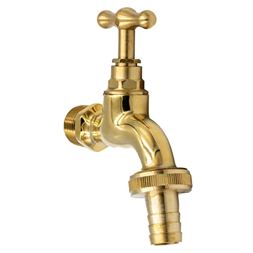 Messing Auslaufventil Wasserhahn 3/4" | Robuster Garten Wasserhahn mit Schlauchanschluss | Ideal für Garten, Außenbereich, Bewässerung Messing Auslaufventil Wasserhahn 3/4" | Robuster Garten Wasserhahn mit Schlauchanschluss | Ideal für Garten, Außenbereich, Bewässerung von KNM TRADE