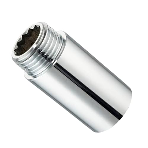 Chrom Fitting aus Messing Hahnverlängerung IG-AG 1/2 Zoll x 40 mm - Gewindefittings Korrosionsbeständig - Messingverschraubungen für Wasserinstallationen von KNM TRADE