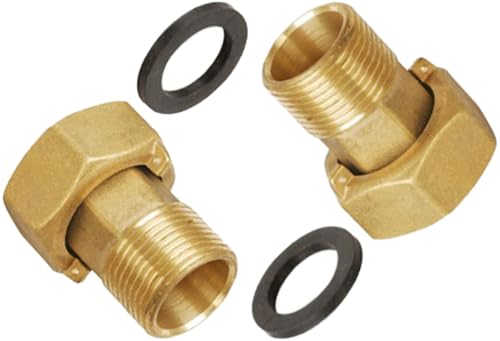Messing Verschraubung für Wasserzähler, 1/2"×3/4" 2 Stück im Set von KNM TRADE