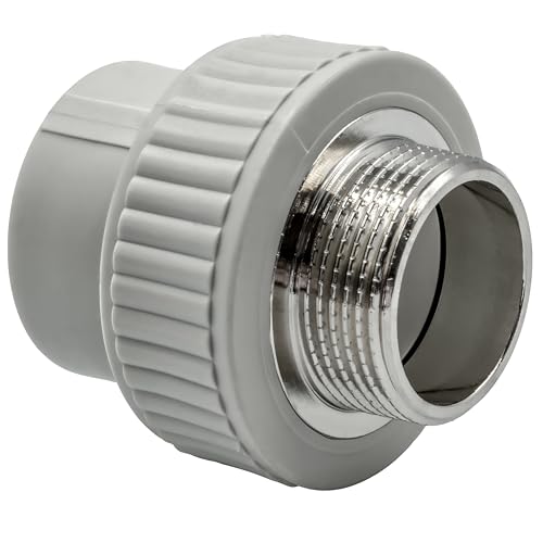 PP-R 20 25 32 40 Schweißtechnik PP-R Bogen T-Stück Muffe Bypass Übergang Winkel (Übergang AG, 40mm x 1") von KNM TRADE