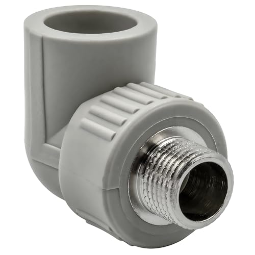 PPR 20 25 32 40 Schweißtechnik PP-R Bogen T-Stück Muffe Bypass Übergang Winkel (Bogen 90° AG, 32mm x 1") von KNM TRADE