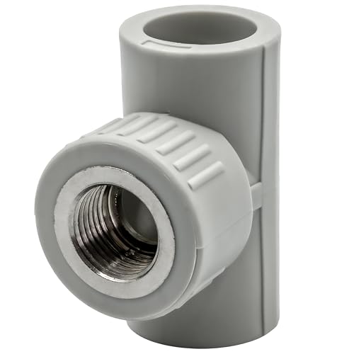 PPR 20 25 32 40 Schweißtechnik PP-R Bogen T-Stück Muffe Bypass Übergang Winkel (T-Stück IG, 25mm x 1/2") von KNM TRADE