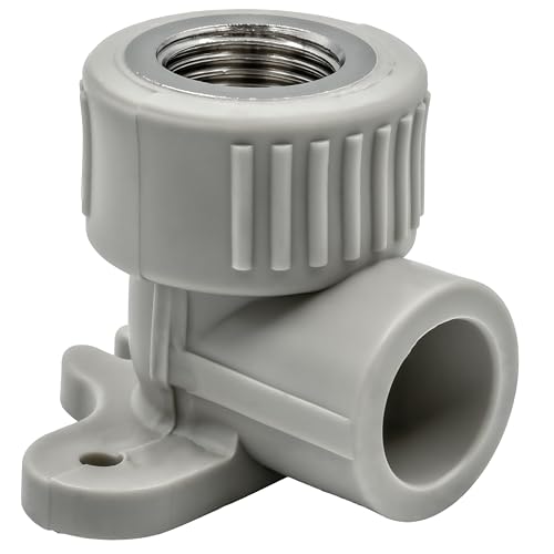 PPR 20 25 32 40 Schweißtechnik PP-R Bogen T-Stück Muffe Bypass Übergang Winkel (Wandscheibe 90° IG, 20mm x 1/2") von KNM TRADE