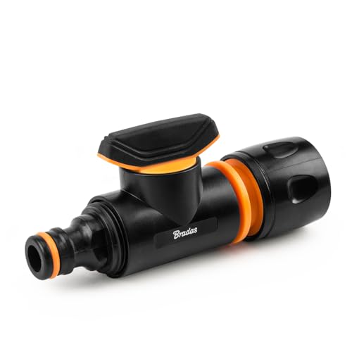 Regulierstop/Absperrventil 1/2″ & 3/4″ – stufenloser Wasserstopp, Durchflussregler mit beidseitiger Click-Kupplung, Schlauchventil für Gartenschlauch-Systeme, umsteckbar, UV-beständiger Kunststoff von KNM TRADE