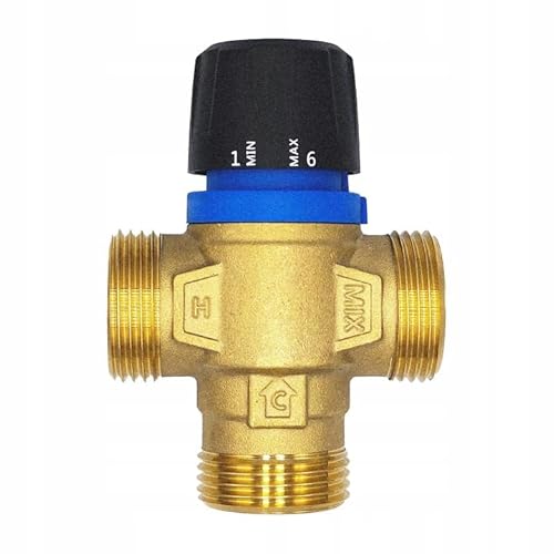 Thermostatisches Mischventil 1″ DN25 – Temperaturbereich 20–43 °C, Messing, Außengewinde, für Heizsysteme und Mischkreise von KNM TRADE