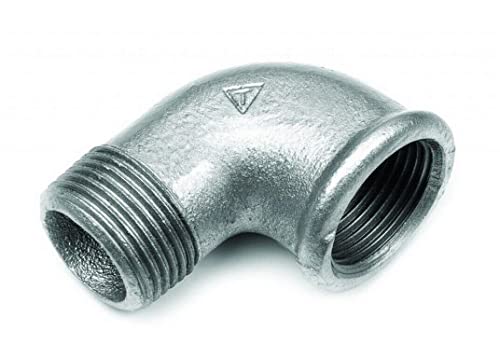 Verzinkt Fitting Temperguss Bogen 90°C Innengewinde - Außengewinde (1/2") von KNM TRADE