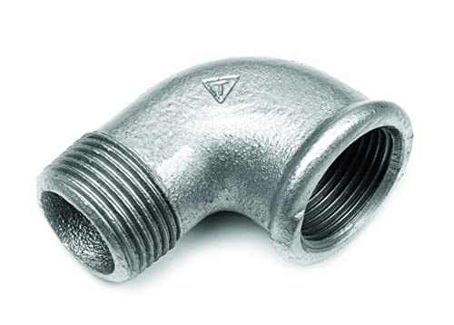 Verzinkt Fitting Temperguss Bogen 90° Innengewinde - Außengewinde (6/4") von KNM TRADE