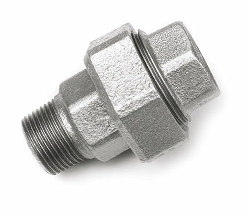 Verzinkt Fitting Temperguss Verschraubung flach dichtend Innengewinde - Außengewinde (6/4") von KNM TRADE