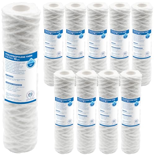 Wickelfilter Wasserfilter 10" Filtereinsatz Filterkartusche Filterpatrone in Verschiedenen Größe (10 Stück, Wickelfilter 5 Micron) von KNM TRADE