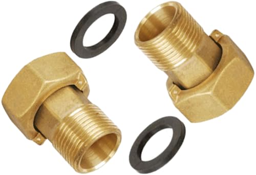 Messing Verschraubung für Wasserzähler, 3/4''×1'', 2 Stück im Set von KNM TRADE