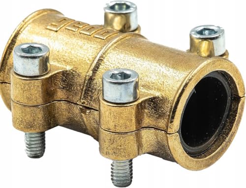 Gebo Rohrschelle 28 mm DVGW - Dichtschelle aus Messig mit EPDM-Gummidichtung - Schelle für die Reparatur von Kupferrohr - Reparaturschelle Wasserleitung Sicher für Trinkwasser von KNM TRADE