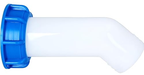 BC Container Tank Adapter Auslaufstutzen Auslauftülle Grobgewinde S60x6 Innengewinde Weiß Blau Kunststoff Tankdeckel Auslaufstutzen IBC 2 teilig S60X6 von KNM TRADE