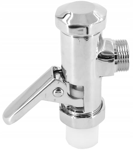 WC-Druckspüler Mechanische Auslösung 3/4" Chrom WC-Spüler Rostfrei WC-Spülarmatur Toilette Hebel Druckspüler-WC Einfache Montage von KNM TRADE