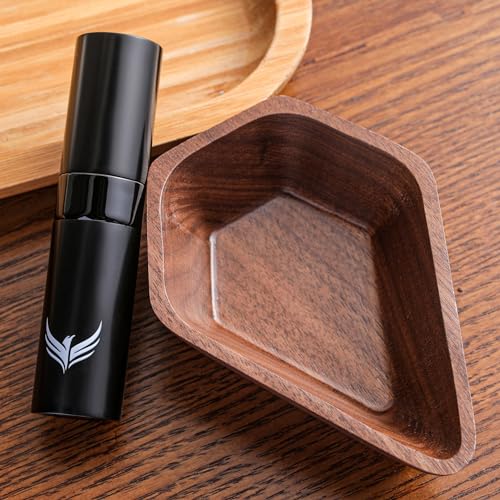 KNODOS Walnuss Kaffeebohnen Dosierbecher und RDT Kaffee Spritzer Geschenkset Kaffee Bar Zubehör Holz Dosiergefäß / Einzeldosis Messtablett Kit von KNODOS