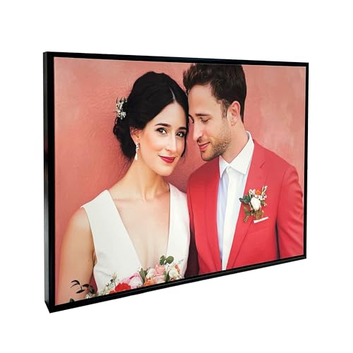 KNOR Foto auf Leinwand personalisiert – Ihr eigenes Bild als Canvas-Wandbild mit 3D Rahmen 3,5 cm tief – mehrere Größen & Farben – Made in EU (30x40 cm, Schwarz) von KNOR