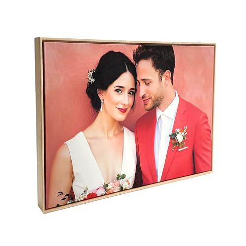 KNOR Foto auf Leinwand personalisiert – Ihr eigenes Bild als Canvas-Wandbild mit 3D Rahmen 3,5 cm tief – mehrere Größen & Farben – Made in EU (40x60 cm, Buche dunkel) von KNOR