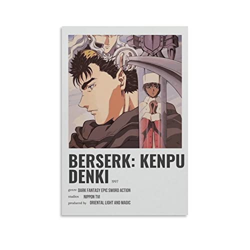 Berserk Anime Kenpudenki Poster Dekorative Malerei Leinwand Wandkunst Wohnzimmer Poster Schlafzimmer Malerei, Leinwand Kunst Poster Und Wandkunst Bilddruck Moderne Familienzimmer Dekor 20x30inch(50x75 von KNOTSS