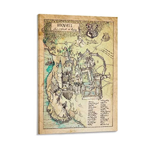 Hogwarts Map Poster Dekorative Malerei Leinwand Wandkunst Wohnzimmer Poster Schlafzimmer Malerei, Leinwand Kunst Poster Und Wandkunst Bilddruck Moderne Familienzimmer Dekor 12x18inch(30x45cm) von KNOTSS