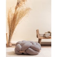 Mittelgroßes Veganes Wildleder Arora Knot Bodenkissen, Ottomane, Knoten Moderner Pouf, Ottomane Kissen, Pouf von KNOTSstudio