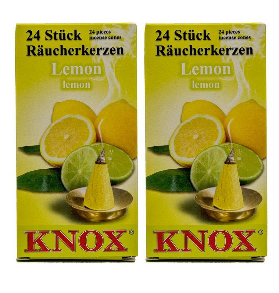 KNOX Duftkerze 2er Set Lemon, 48 Räucherkerzen der Größe M - Made in Germany KNOX Duftkerze 2er Set Lemon, 48 Räucherkerzen der Größe M - Made in Germany von KNOX
