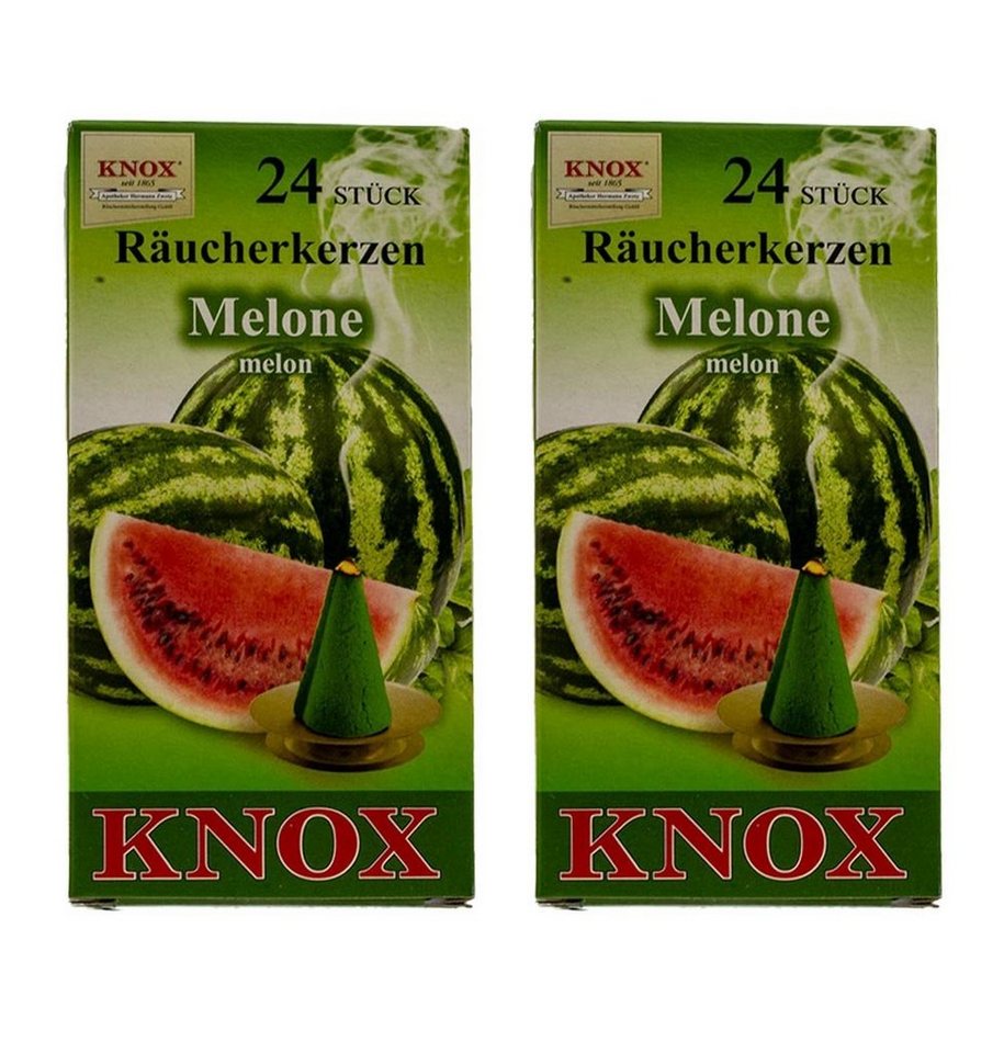 KNOX Duftkerze 2er Set Melone, 48 Räucherkerzen der Größe M - Made in Germany von KNOX