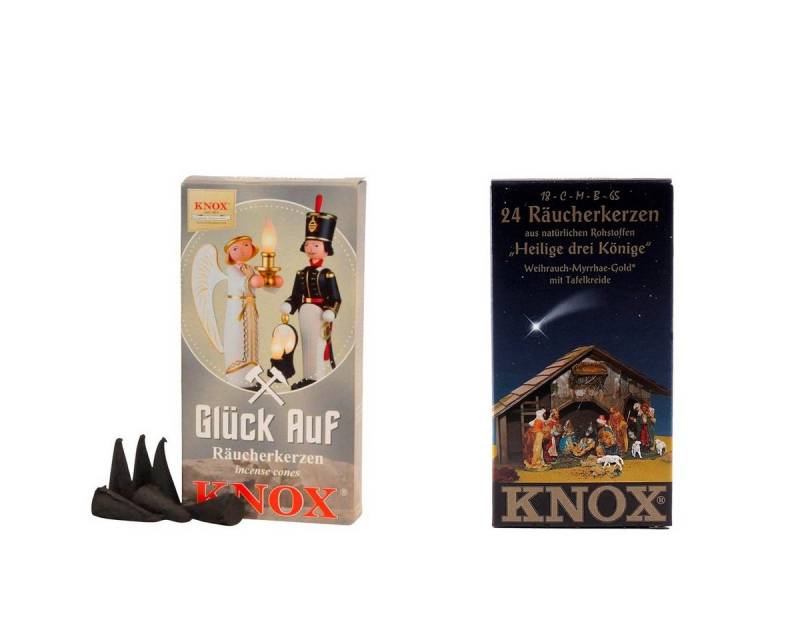 KNOX Duftkerze 2er Set: Glück Auf & 3 Könige, Räucherkerzen der Größe M - Made in Germany KNOX Duftkerze 2er Set: Glück Auf & 3 Könige, Räucherkerzen der Größe M - Made in Germany von KNOX