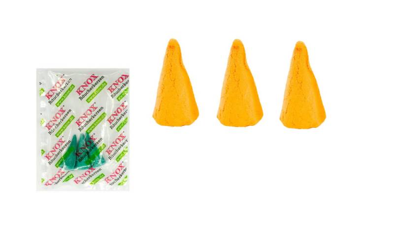 KNOX Duftkerze Räucherkerzen XXL Riesen 3er Set - Orange - Inkl. 3x Meeresbrise, Angenehmer Duft für 30-40 Minuten - Made in Germany von KNOX