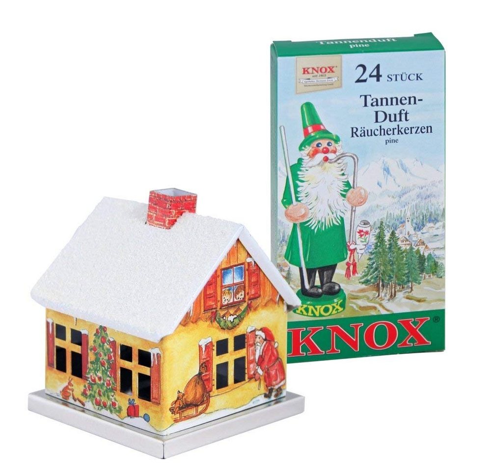 KNOX Räucherhaus 202022, Weihnachtsmann + Räucherkerzen Tanne, aus Metall von KNOX