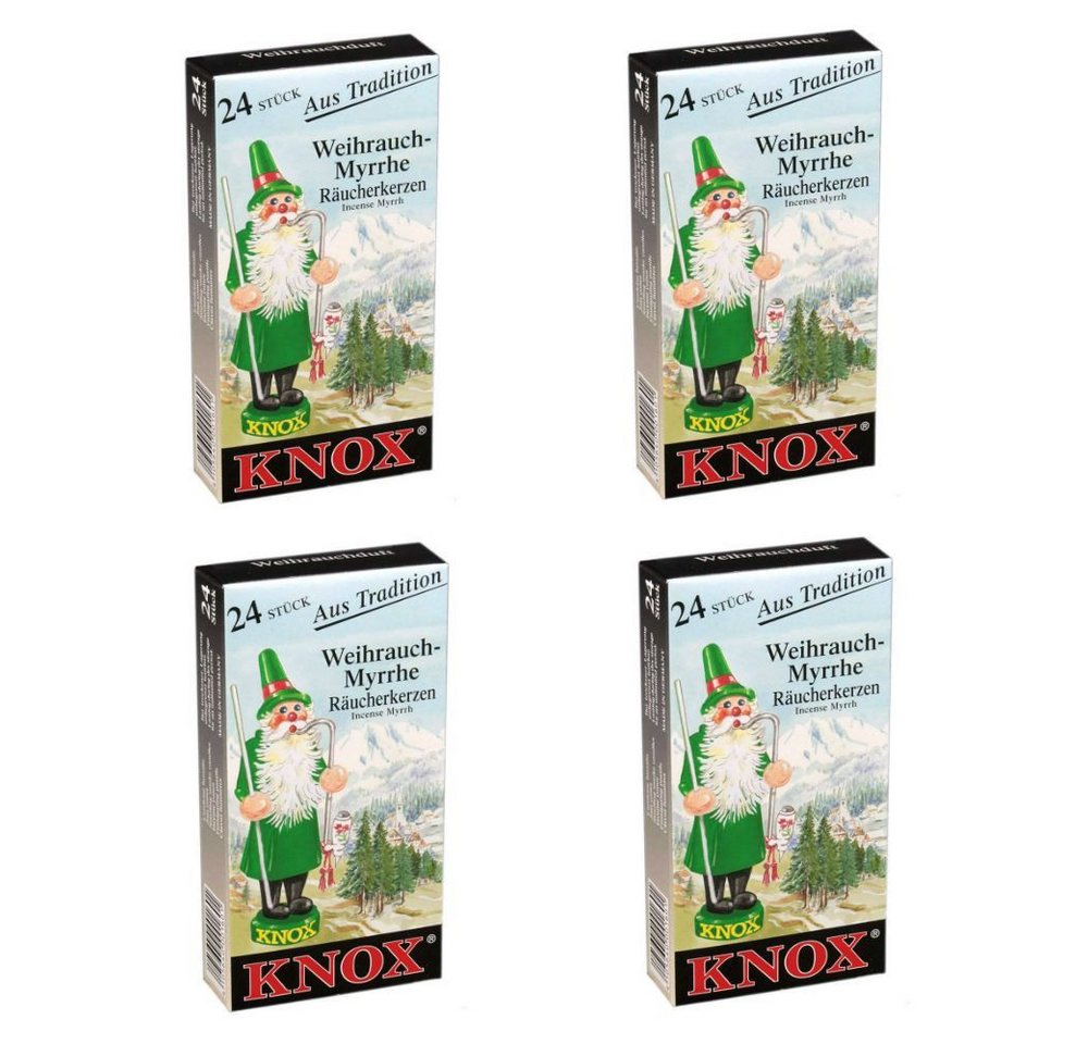 KNOX Duftkerze 4 Päckchen Räucherkerzen- Weihrauch - 24er Packung von KNOX