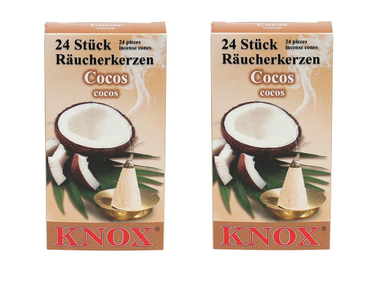 KNOX Räuchermännchen 2 Päckchen Räucherkerzen- Cocos - 24er Packung von KNOX