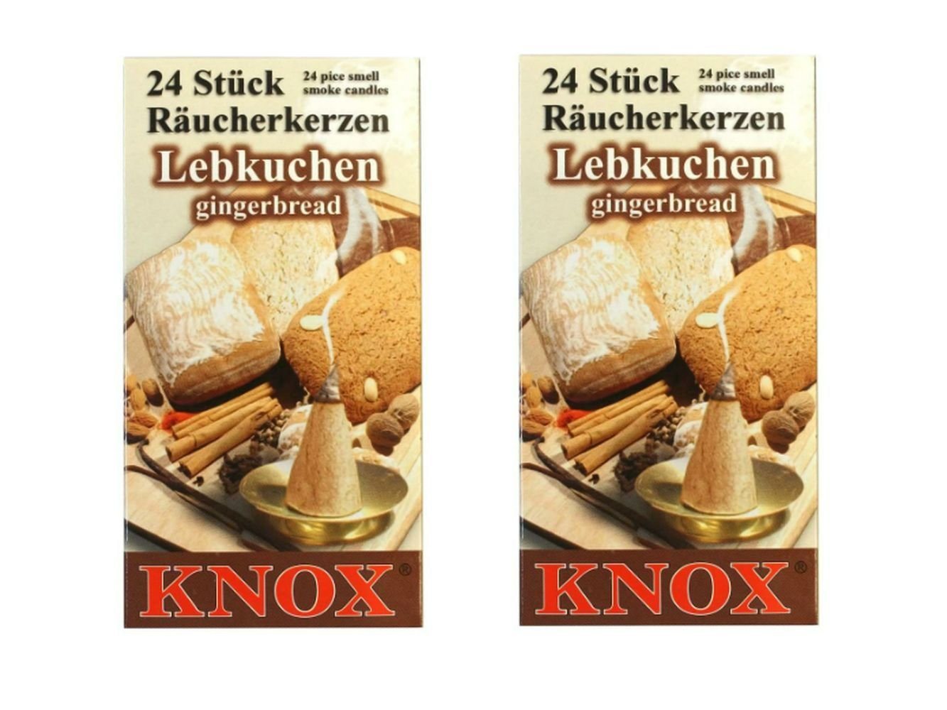 KNOX Räuchermännchen 2 Päckchen Räucherkerzen- Lebkuchen - 24er Packung von KNOX