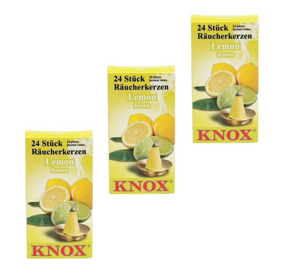 KNOX Räuchermännchen 3 Päckchen Räucherkerzen- Lemon - 24er Packung von KNOX