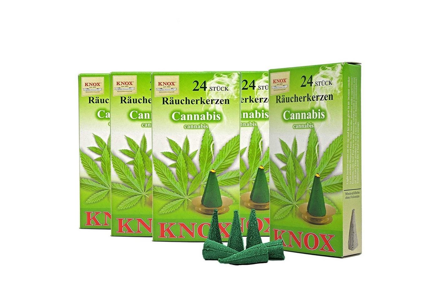 KNOX Räuchermännchen 5 Päckchen Räucherkerzen- Cannabis - 24er Packung von KNOX