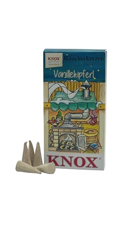 KNOX Weihnachtbäckerei Räucherkerzen - Duft: Vanillekipferl - Menge: 24 Stück - Brenndauer: ca. 10-15 min - Made in Germany von KNOX