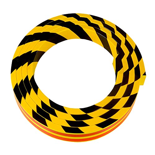 KNUFFI Flächenschutzprofil Typ D, selbstklebend, gelb/schwarz, 5 m, Art.-Nr. Typ D gelb/schwarz 5m | Flächenschutz | Schrammschutz | Prallschutz von Knuffi