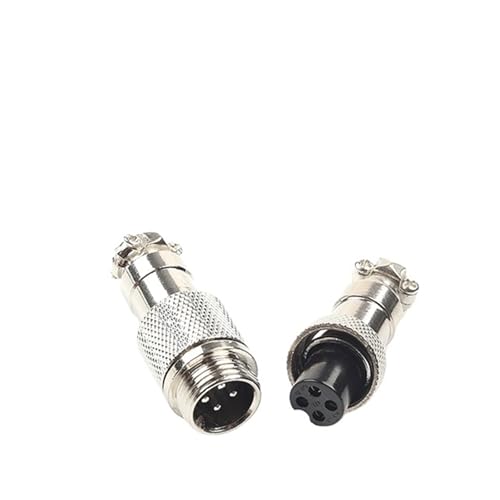 1 Satz GX12 Butt-Typ 2/3/4/5/6/7-polige Steckdose und 12-mm-Docking-Stromanschluss (Stecker und Buchse)(GX12-4 Butt type) von KNUUXHDDK