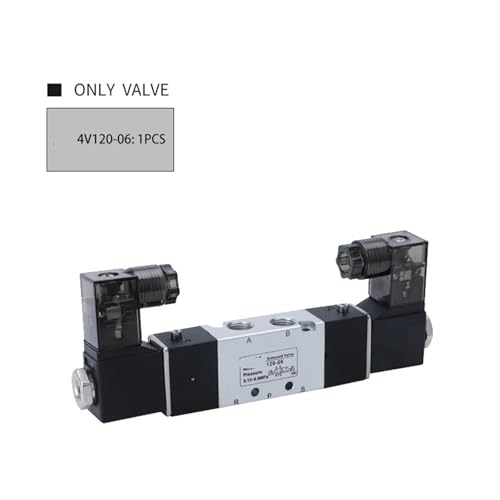 4V120-06 Magnetventil Doppelkopf Doppelsteuerung 5-Wege 2-Position Power Down Hold Pneumatisches Wegeventil(Only valve,AC110V) von KNUUXHDDK