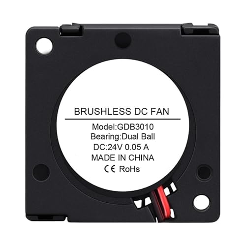5 Stück Kugellager 24 V Micro-Lüfter 30 mm x 10 mm Gebläse 3 cm 30 x 30 x 10 mm 3010 3D-Drucker Kühler 2-polig von KNUUXHDDK