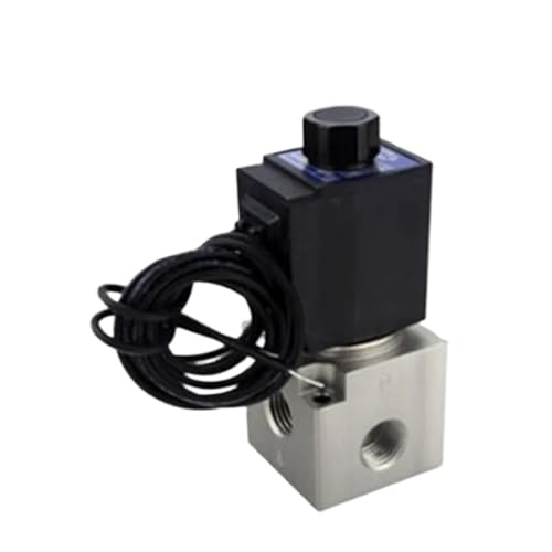 KNUUXHDDK Elektroventil für Vakuum Serie 3V3 3V308 3V3-08 220 V 110 V 24 V 12 V 3 Türen 2 Positionen Kabeldurchführungstyp Normalerweise geschlossen / offen (3V3-08-NC (Grommet), DC 12 V) von KNUUXHDDK