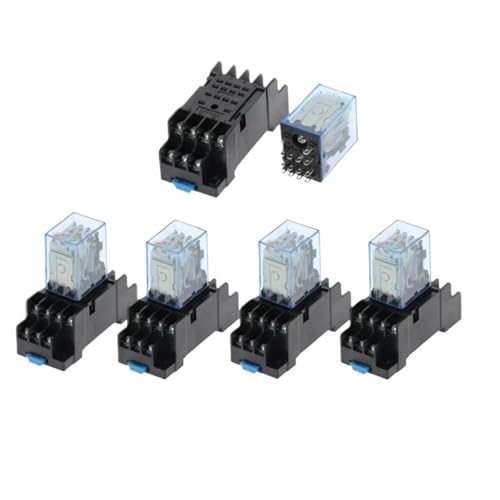 5set MY4NJ DC12V DC24V AC110V AC220V Elektronische Micro Mini Elektromagnetische Relais 5A 14PIN Spule 4DPDT Mit PYF14A Buchse Basis(AC 24V) von KNWHGGKCV