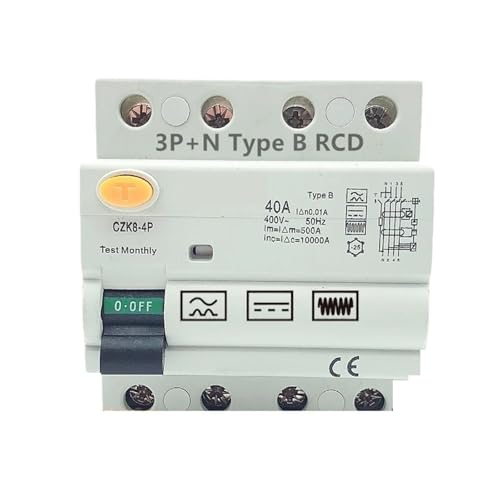 RCCB T2021 30mA 63a 2P RCD Typ B Leistungsschalter(B Class EM Type,4P100A1000MA) von KNWHGGKCV