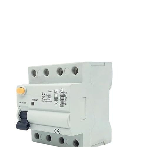 RCD FI-SCHUTZSCHALTER Typ B Fehlerstromschutzschalter Evse 2P 4P AC 40a 63a 100a 30ma CZK8-100B 10KA Din-schiene 220V(B Class EM Type,4P40A300MA) von KNWHGGKCV